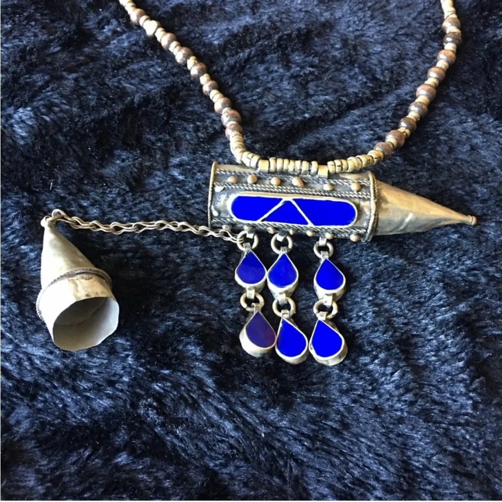 Vintage Afghani Necklace Poison Locket, Prayer Locket - Picture 3 of 7